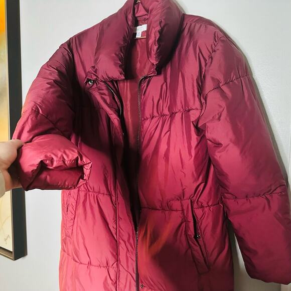 Busayo Collective Ombré Wine Pink Purple Parka Puffer Trench Jacket size XS - Picture 15 of 15